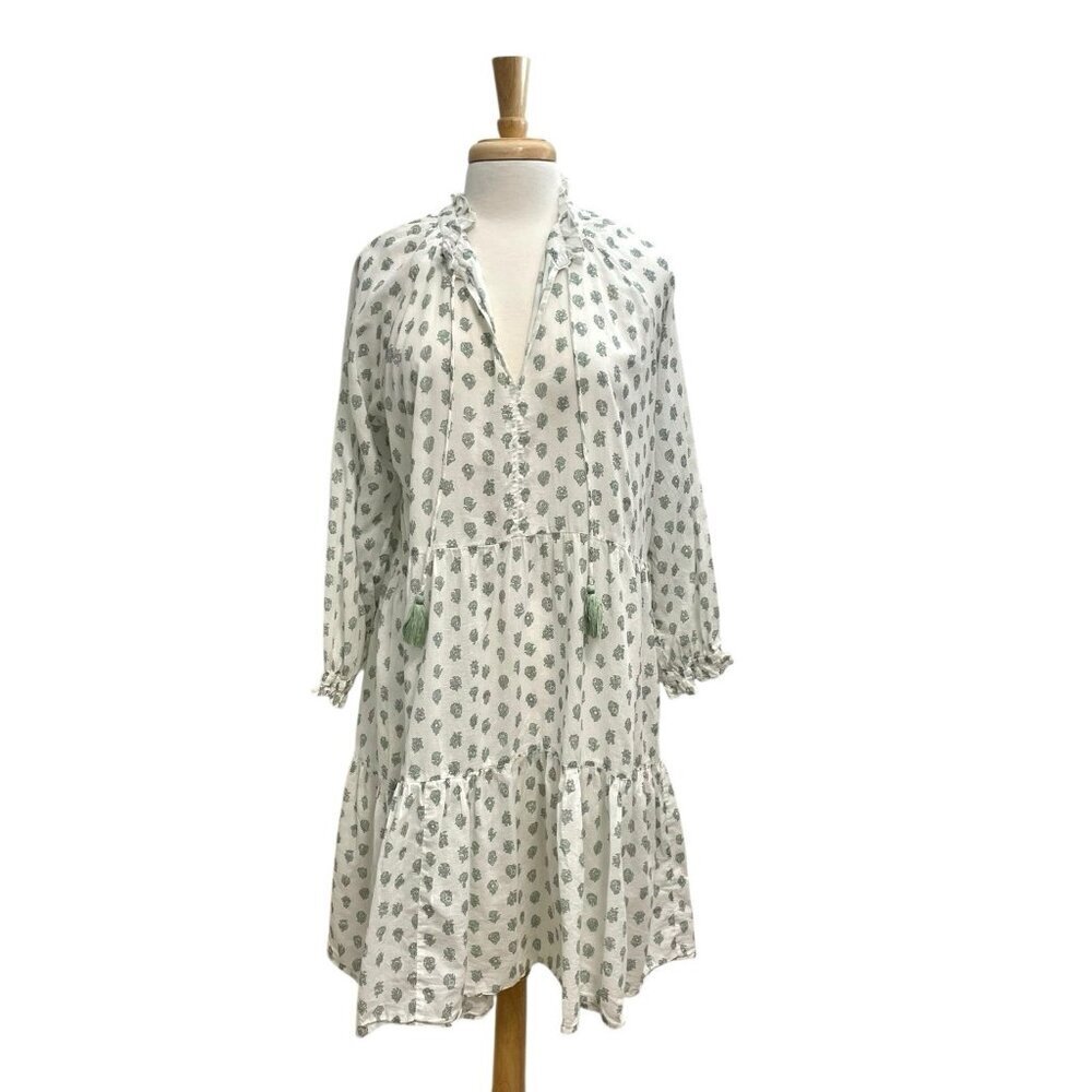 ROLLER RABBIT Cottagecore Boho Feminine Floral Tiered Shift Dress size Large